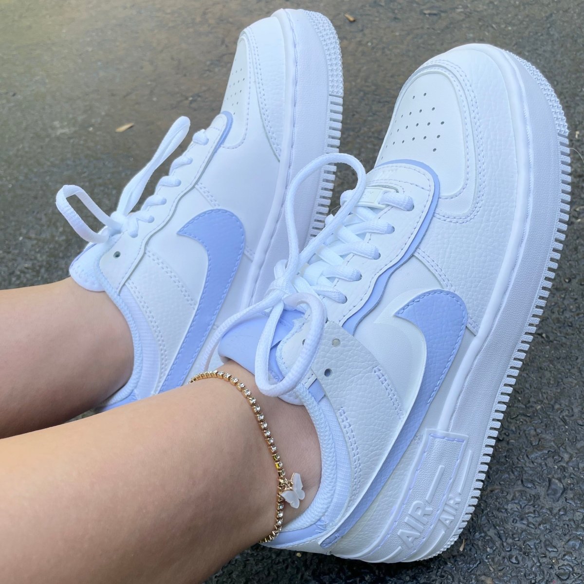Periwinkle Shadow Nike AF1 (Women's) - DJ ZO Designs