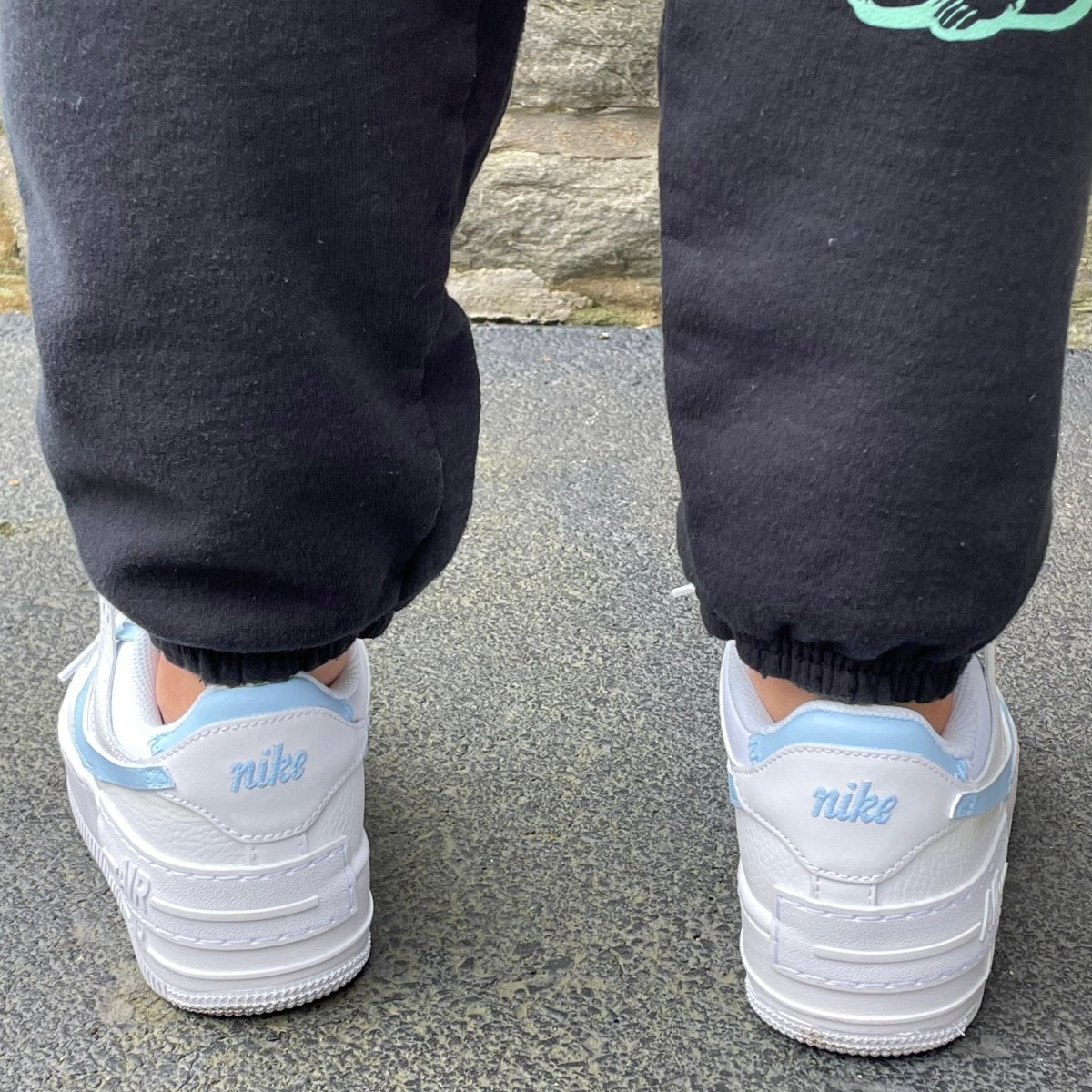 Baby Blue Shadow Nike AF1 (Women's) - DJ ZO Designs