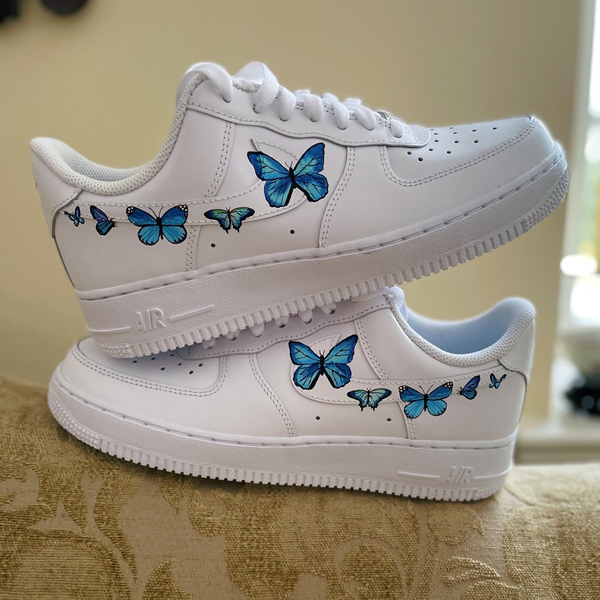 Blue butterfly nike air force 1 deals