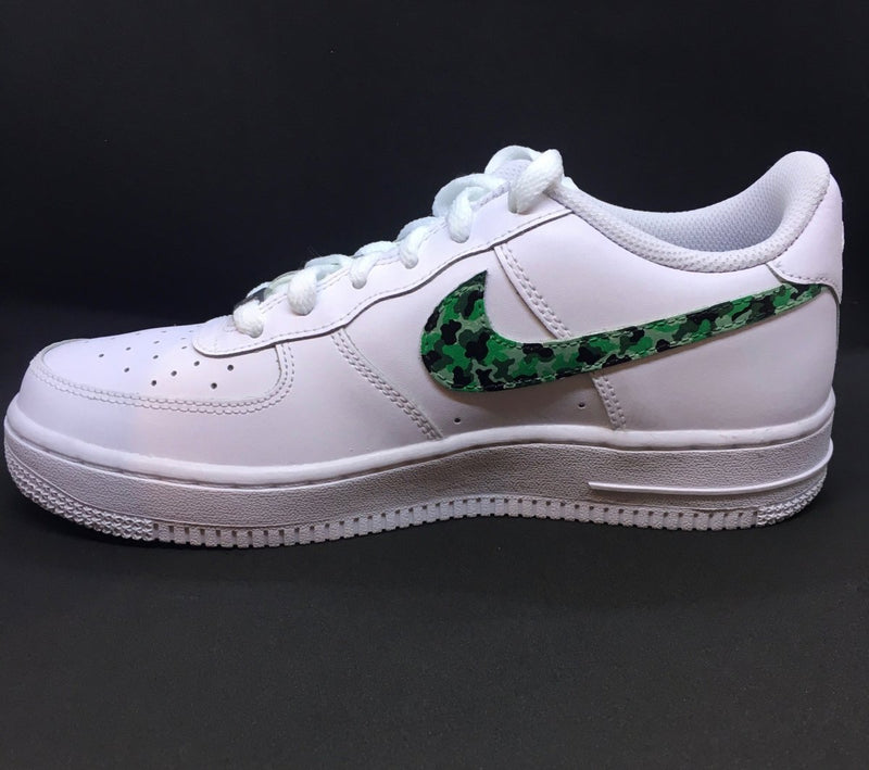Nike Air Force 1 Custom White Shoes Drip Camo Swoosh Sneakers All
