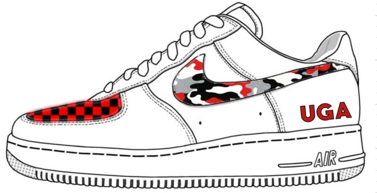 'College V2' Nike AF1 (Women's) - DJ ZO Designs