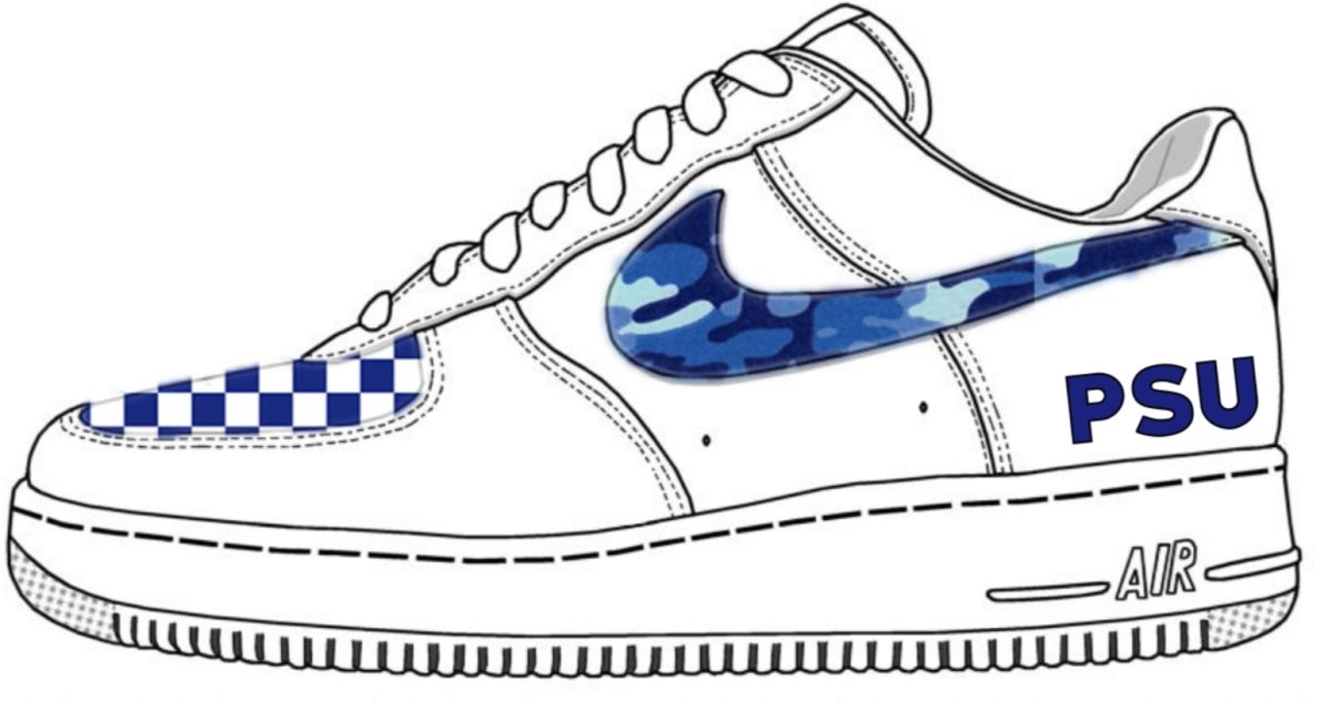 'College V2' Nike AF1 (Women's) - DJ ZO Designs