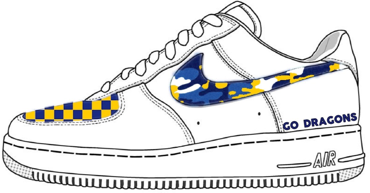 'College V2' Nike AF1 (Women's) - DJ ZO Designs