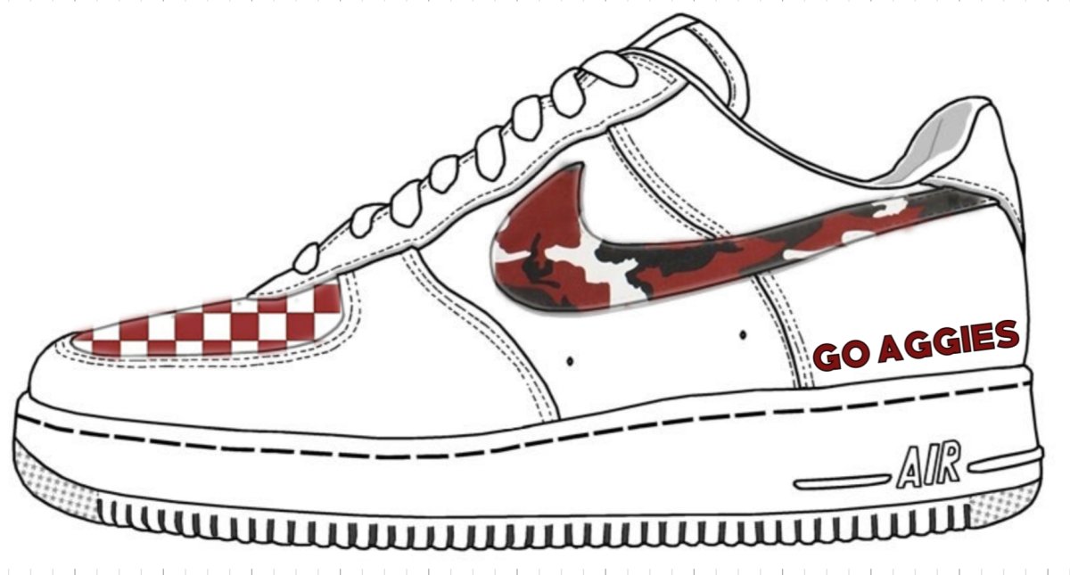 'College V2' Nike AF1 (Women's) - DJ ZO Designs
