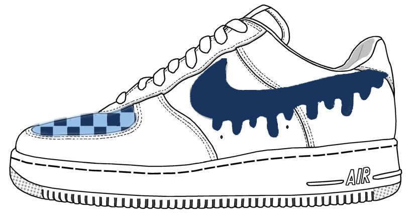 'College V3' Nike AF1 (Women's) - DJ ZO Designs