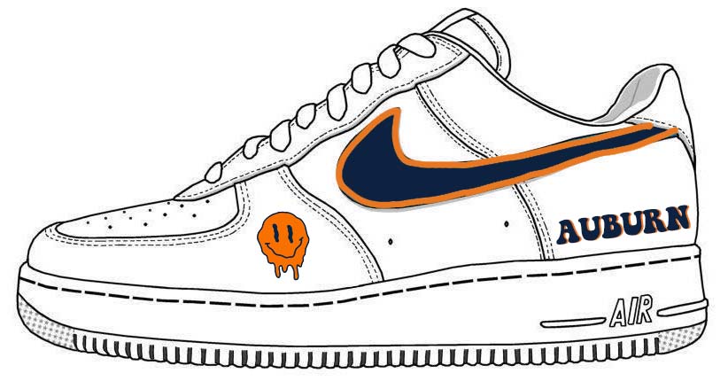 'College V6' Nike AF1 (Women's) - DJ ZO Designs