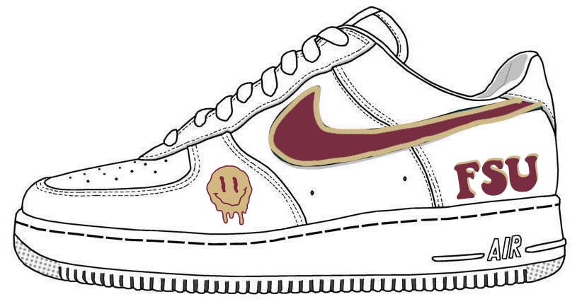 'College V6' Nike AF1 (Women's) - DJ ZO Designs