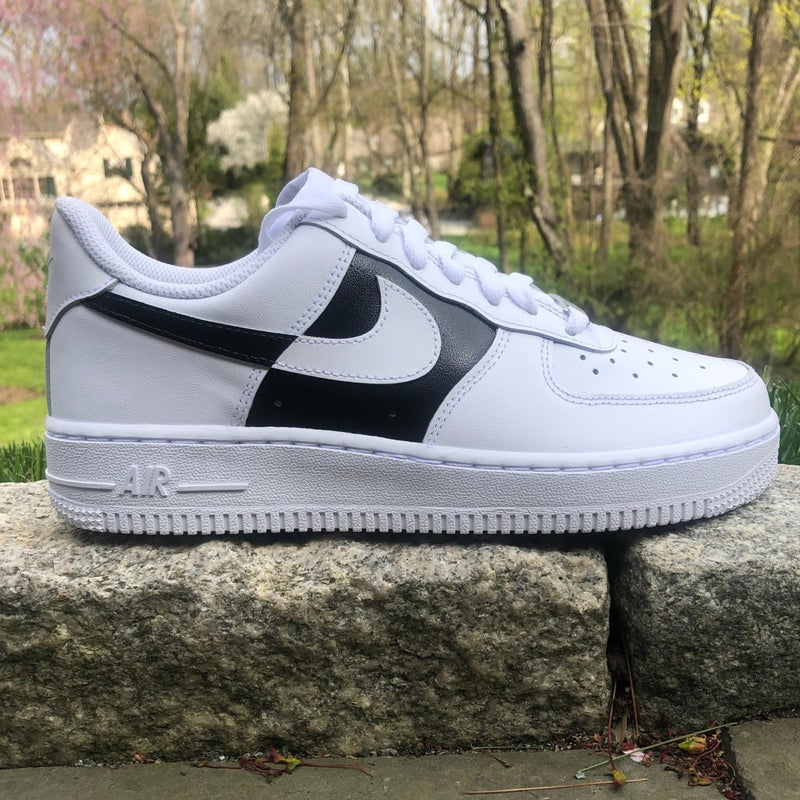 Custom Black and White Sneakers AF1 Check Sizing Before 
