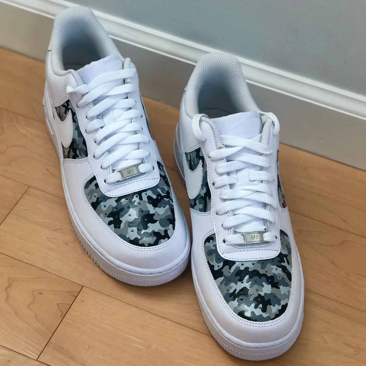 'The Alyssa' Grey Camo Nike AF1 (Women's) - DJ ZO Designs