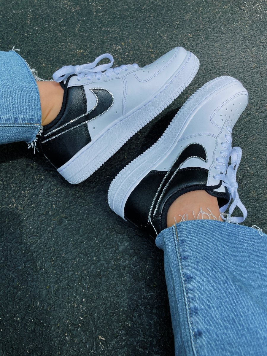 'The Elton' Black and White Nike AF1 (Kids) - DJ ZO Designs